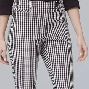 New WHBM B&W Gingham Slim Ankle pants